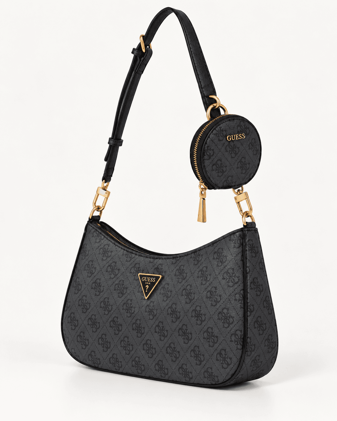 Guess Shoulder Bag Alexie en color negro, vista lateral