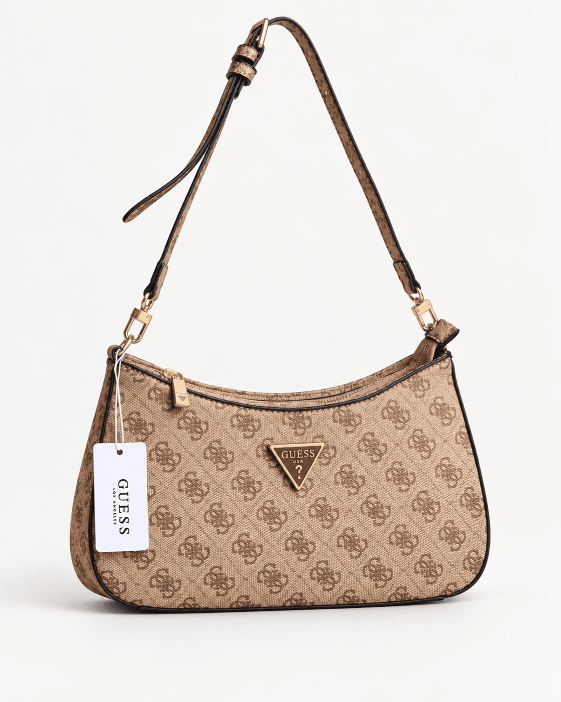 Guess Shoulder Bag Noelle en color beige, vista frontal