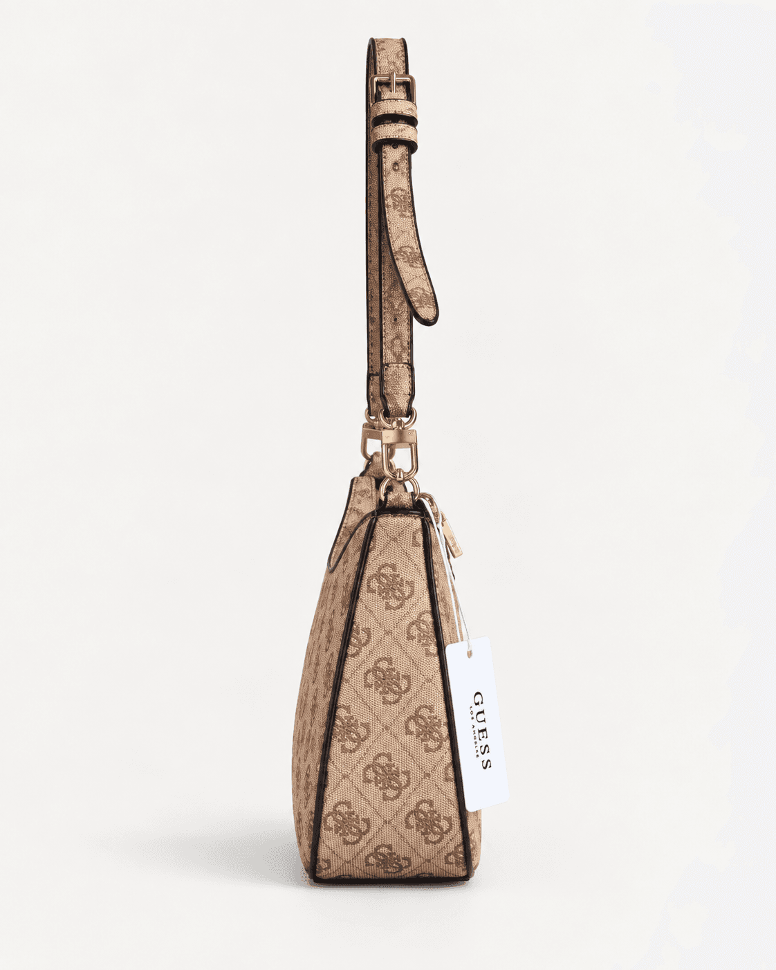 Guess Shoulder Bag Noelle en color beige, vista lateral